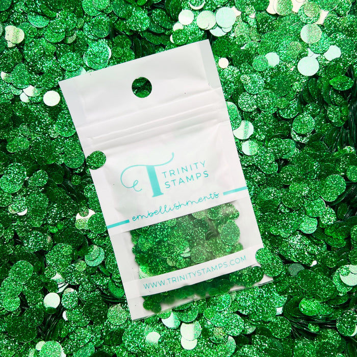 Emerald Sparkle Spots Flat Confetti Embellishment Mix