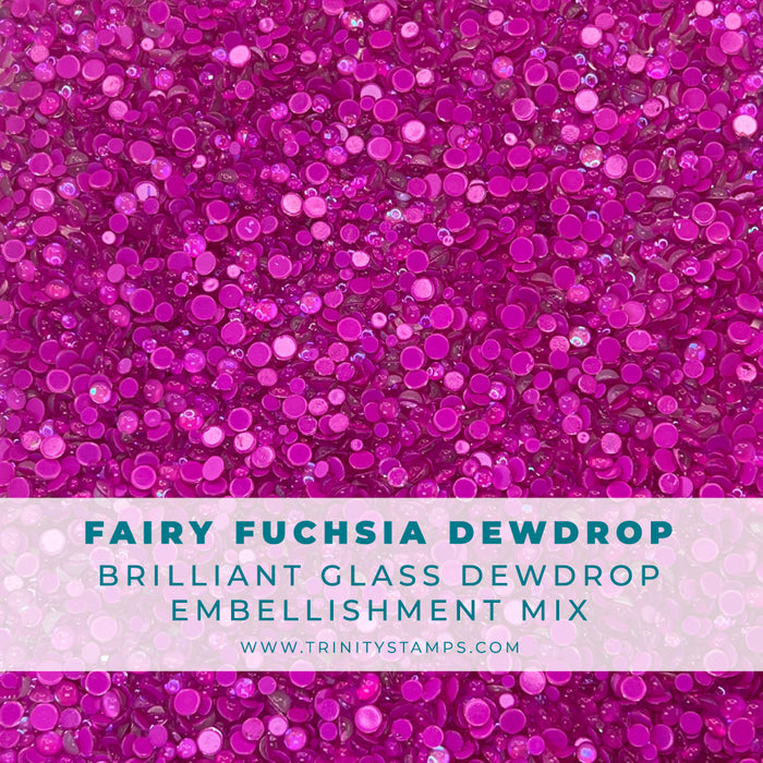 Fairy Fuchsia Brilliant Glass Dewdrop Embellishment Mix