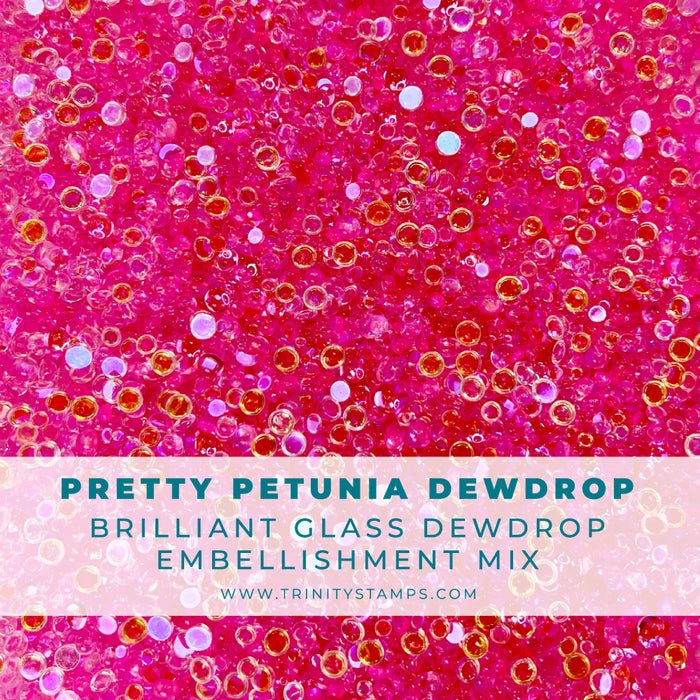 Pretty Petunia Brilliant Glass Dewdrop Embellishment Mix