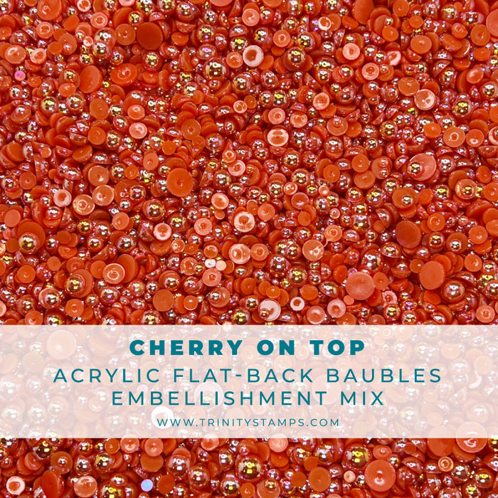 Cherry Red Baubles Embellishment Mix