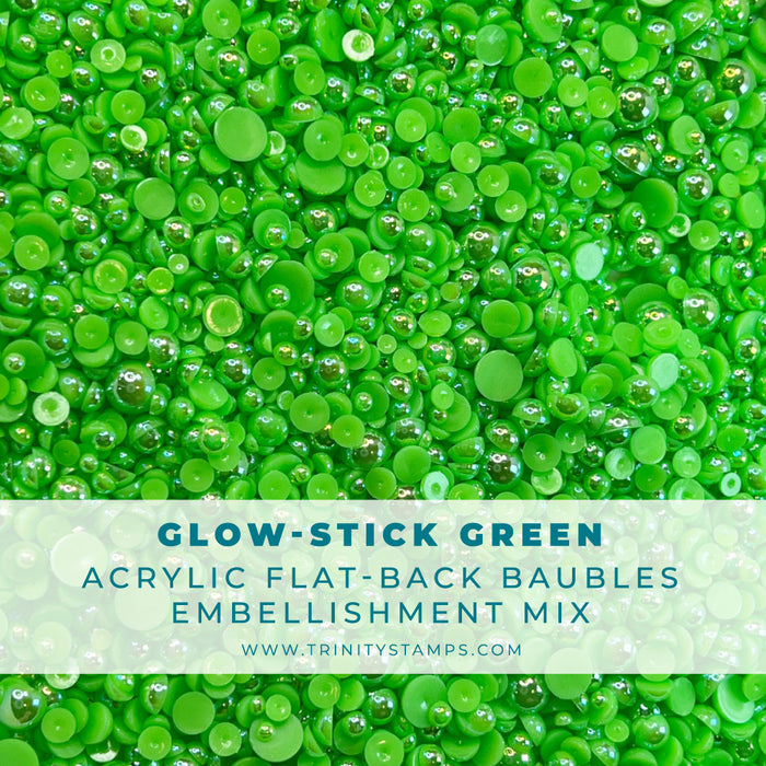 Glow-Stick Green Baubles Embellishment Mix