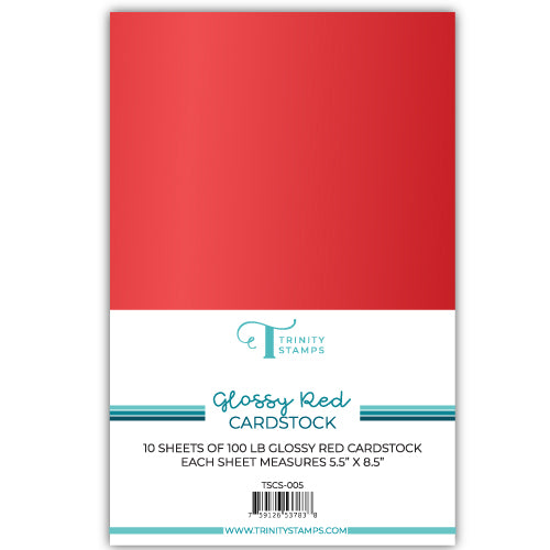 Glossy Red Cardstock - 10 Sheets