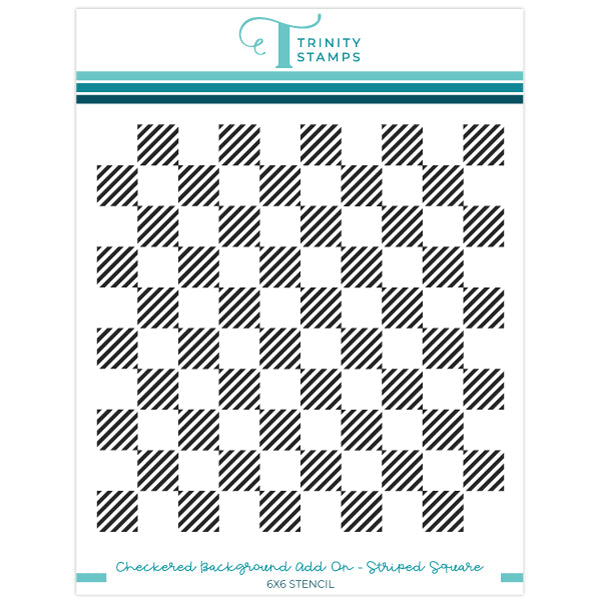 Checkered Background Add On 6x6 Stencil - Striped Squares