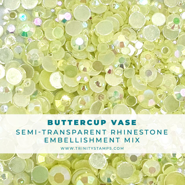 Buttercup Vase - Semi-Opaque Rhinestone Embellishment Mix