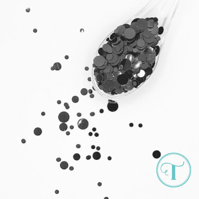 Black Dots Confetti Embellishment Mix