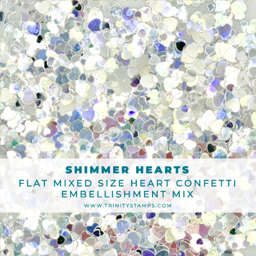 Shimmer Hearts Flat Confetti Embellishment Mix