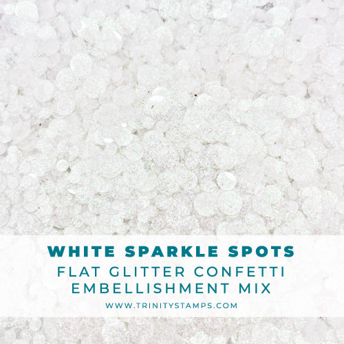 White Sparkle Spots Flat Confetti Embellishment Mix