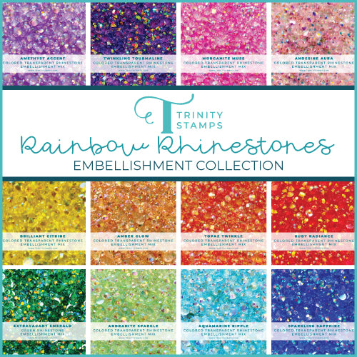 Rainbow Rhinestones 12 Piece Embellishment Bundle