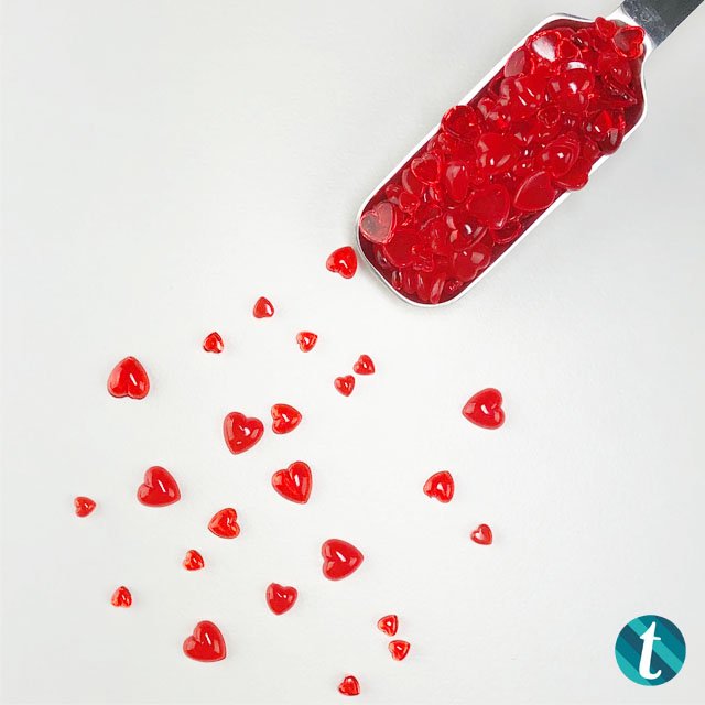 Cinnamon Red Hots - Jelly Drop Hearts Embellishment Mix