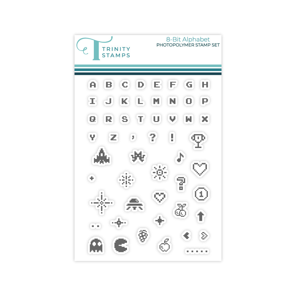 8-Bit Alphabet 3x4 Stamp Set– Trinity Stamps
