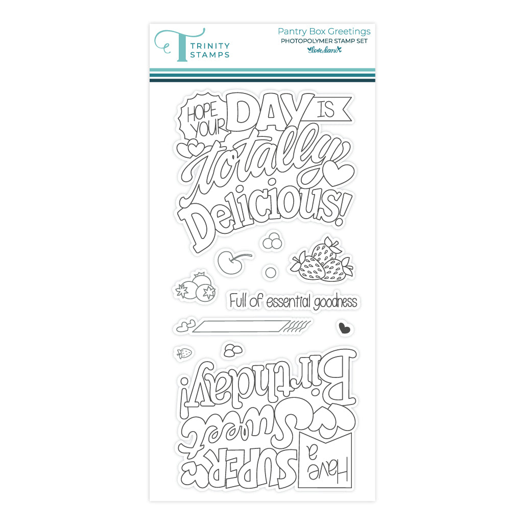 Pantry Box Greetings 4x8 Stamp Set - Love, Dani Collection– Trinity Stamps