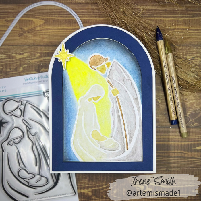 Sketchy Nativity 4x6 Stamp Set