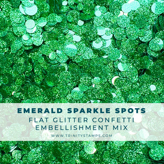Emerald Sparkle Spots Flat Confetti Embellishment Mix