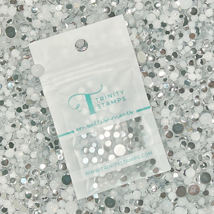 Frosted Glass Baubles Embellishment Mix