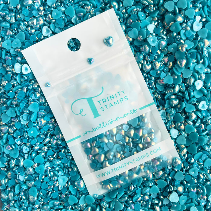 Deep Ocean Heart Baubles Embellishment Mix