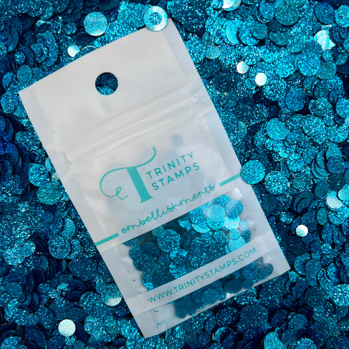 Ultramarine Sparkle Spots Flat Confetti Embellishment Mix