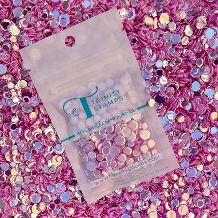 Polished Pale Magenta Confetti Embellishments