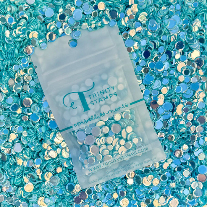 Polished Aquamarine Confetti Embellishments