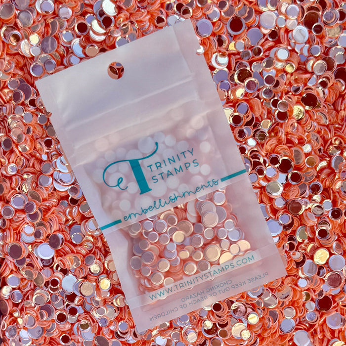 Polished Peach Confetti Embellishments