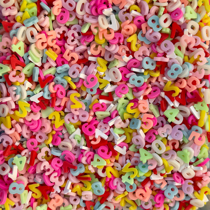 Numbers Mix Clay Embellishments
