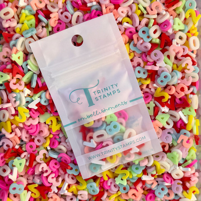 Numbers Mix Clay Embellishments