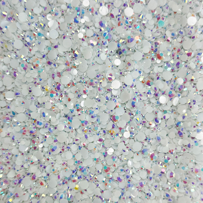 Icy White Rhinestones - Opaque Iridescent