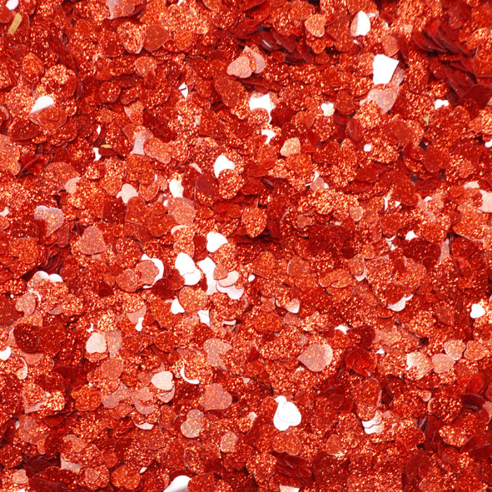 Red Sparkle Hearts Confetti Embellishments