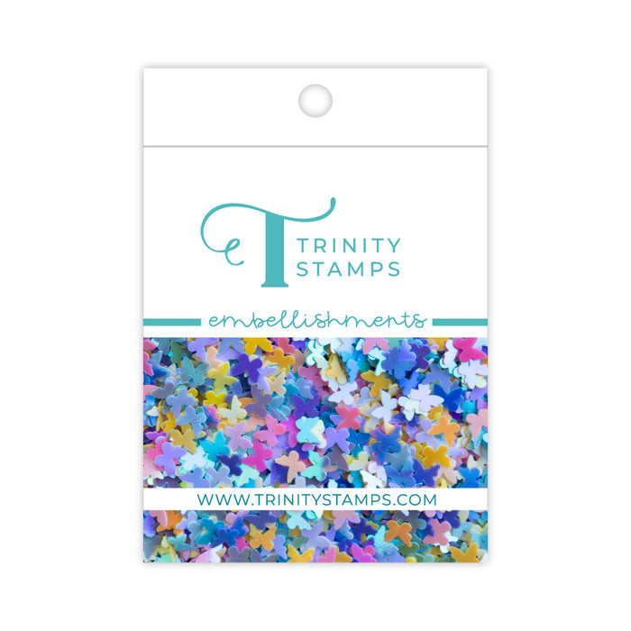Flitter Glitter Iridescent Butterfly Confetti Embellishments