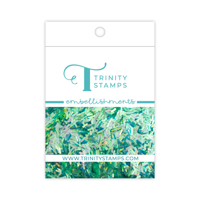 Green Gleam Chunky Shreds Flat Confetti Embellishments