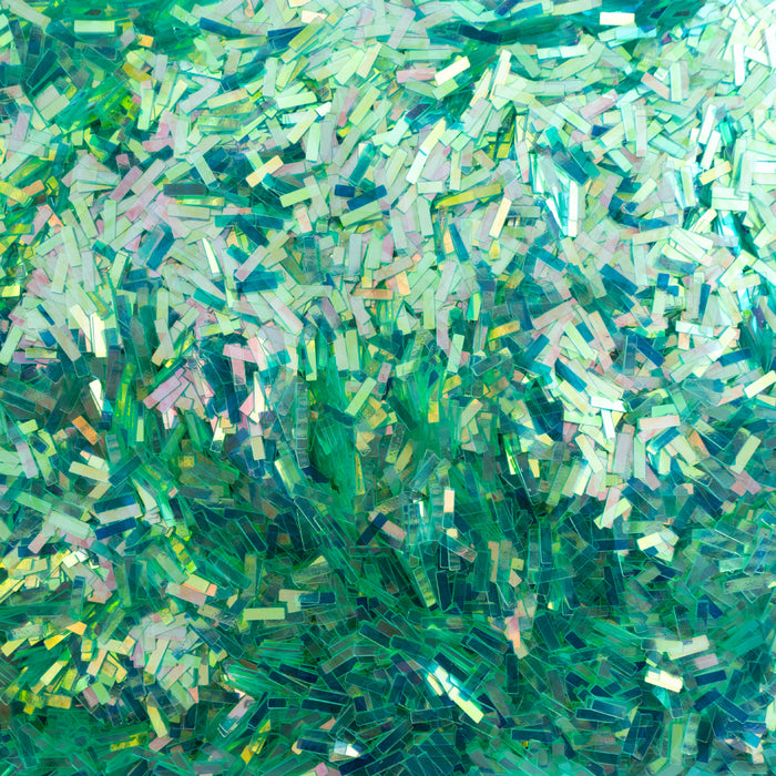 Green Gleam Chunky Shreds Flat Confetti Embellishments