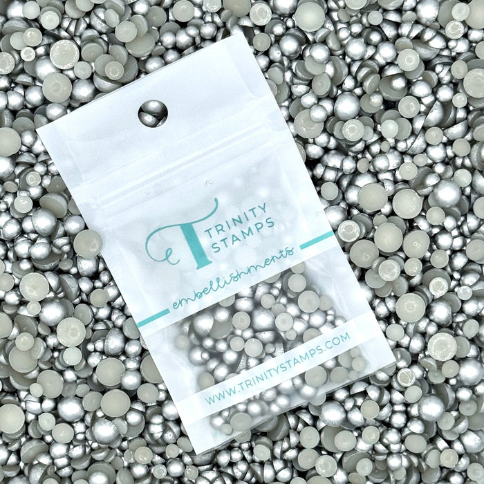 Silver Satin Baubles Embellishment Mix