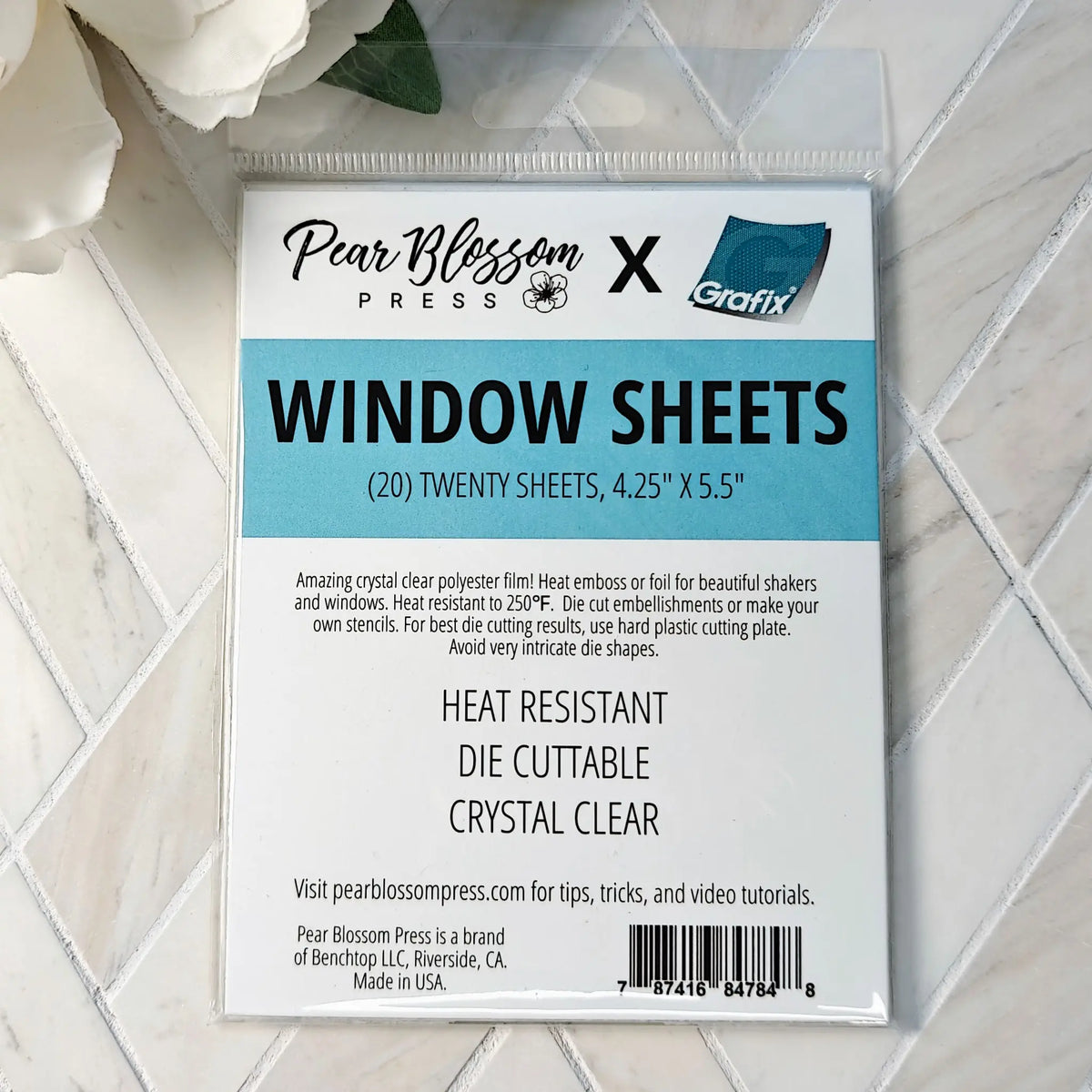 Pear Blossom Press WINDOW SHEETS – CLEAR (20 PACK)– Trinity Stamps
