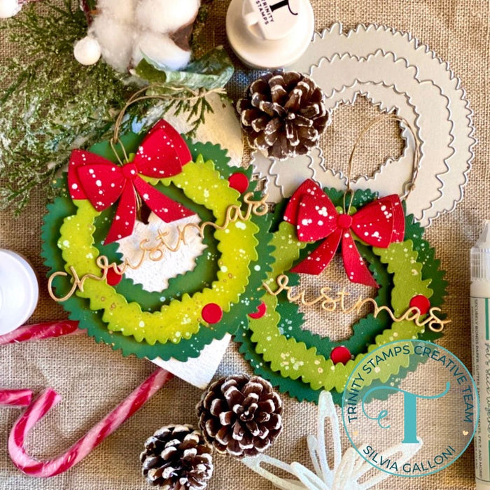 Holiday Wreath Circle Card Add-on Die Set