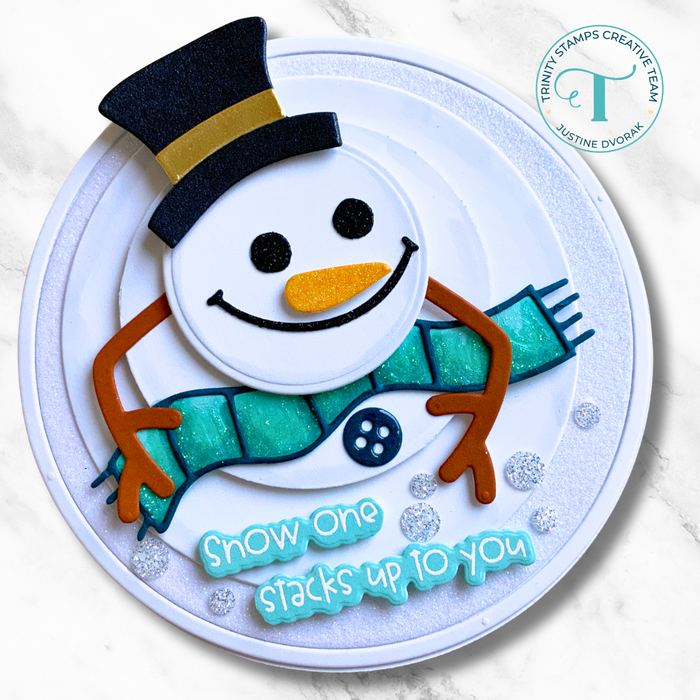 Snowman Parts Circle Card Add-On Die Set