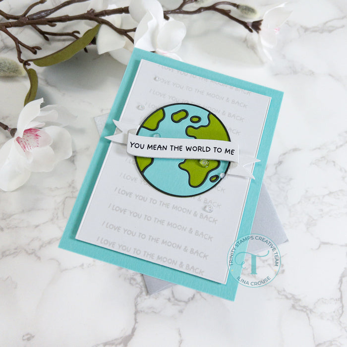 Earth Banner Sentiments 4x4 Coordinating Stamp Set