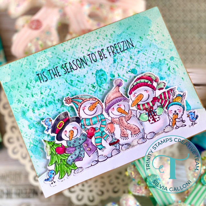 Retro Snowflake Wrap 6x6 Background Stamp