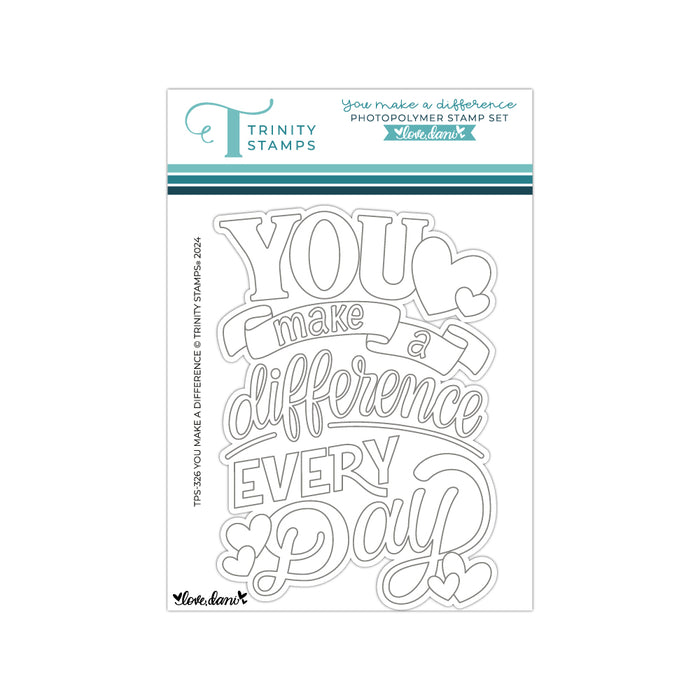 You Make A Difference 3x4 Stamp Set - Love Dani Collection