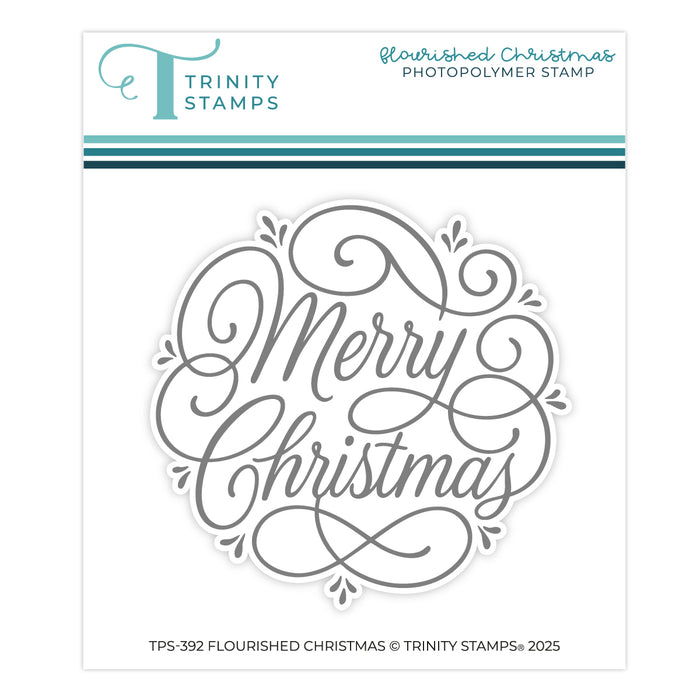 Flourished Christmas 4x4 Stamp