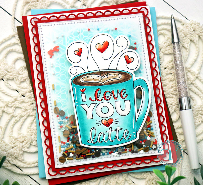 Love you a Latte 3x4 Stamp - Love Dani Collection