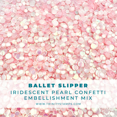 Ballet Slipper - Iridescent Pearl Confetti Embellishment Mix