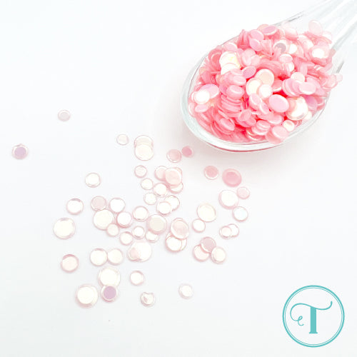 Peony Pink - Iridescent Pearl Confetti Embellishment Mix