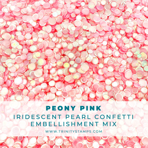 Peony Pink - Iridescent Pearl Confetti Embellishment Mix