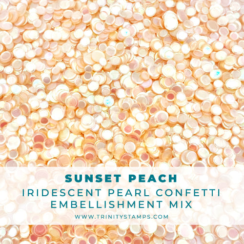 Sunset Peach - Iridescent Pearl Confetti Embellishment Mix