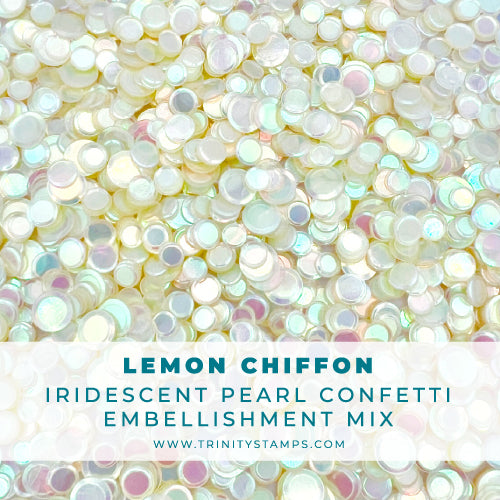 Lemon Chiffon - Iridescent Pearl Confetti Embellishment Mix