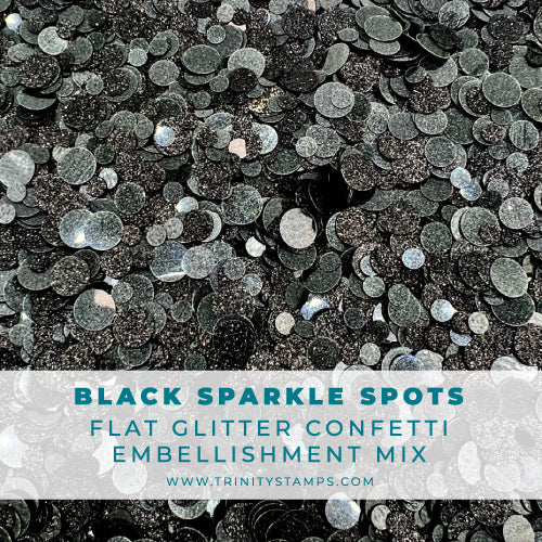 Black Sparkle Spots Flat Confetti Embellishment Mix