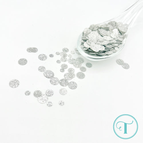 Silver Sparkle Spots Flat Confetti Embellishment Mix