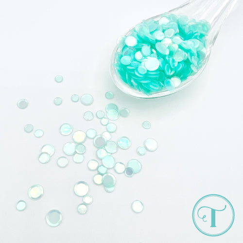 Seafoam - Iridescent Pearl Confetti Embellishment Mix