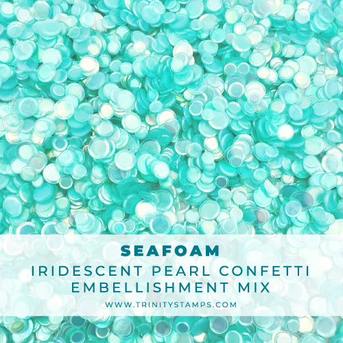Seafoam - Iridescent Pearl Confetti Embellishment Mix