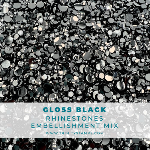 Gloss Black -  Rhinestone Embellishment Mix
