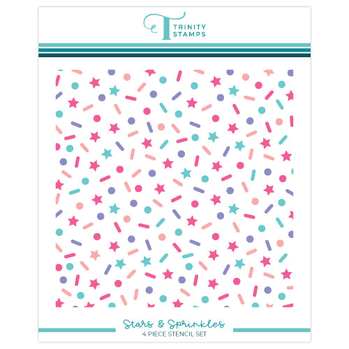 Stars & Sprinkles - 4-piece 6x6 Stencil Set